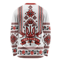Ukraine Unity Day Long Sleeve Shirt The Trident With Folk Pattern - Wonder Print Shop