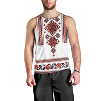 Ukraine Unity Day Men Tank Top The Trident With Folk Pattern - Wonder Print Shop