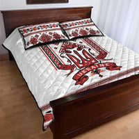 Ukraine Unity Day Quilt Bed Set The Trident With Folk Pattern - Wonder Print Shop
