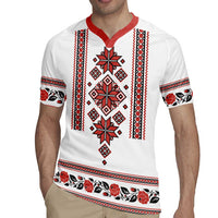 Ukraine Unity Day Rugby Jersey The Trident With Folk Pattern - Wonder Print Shop