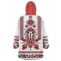 Ukraine Unity Day Wearable Blanket Hoodie The Trident With Folk Pattern - Wonder Print Shop