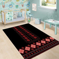 Red Ukraine Folk Patterns Area Rug - Wonder Print Shop