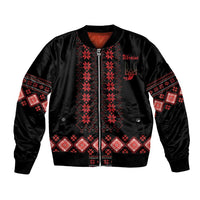 Red Ukraine Folk Patterns Bomber Jacket - Wonder Print Shop