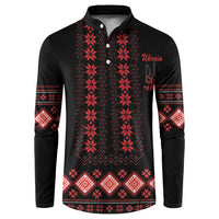 Red Ukraine Folk Patterns Button Sweatshirt - Wonder Print Shop
