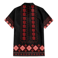 Red Ukraine Folk Patterns Family Matching Mermaid Dress and Hawaiian Shirt - Wonder Print Shop