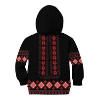 Red Ukraine Folk Patterns Kid Hoodie - Wonder Print Shop
