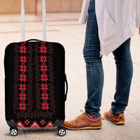 Red Ukraine Folk Patterns Luggage Cover - Wonder Print Shop