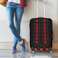 Red Ukraine Folk Patterns Luggage Cover - Wonder Print Shop