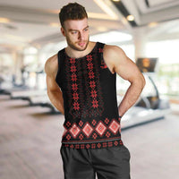Red Ukraine Folk Patterns Men Tank Top - Wonder Print Shop
