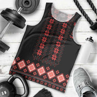 Red Ukraine Folk Patterns Men Tank Top - Wonder Print Shop