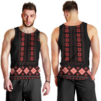 Red Ukraine Folk Patterns Men Tank Top - Wonder Print Shop