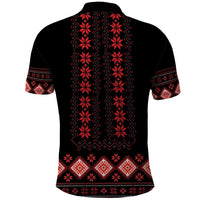Red Ukraine Folk Patterns Polo Shirt - Wonder Print Shop
