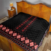 Red Ukraine Folk Patterns Quilt - Wonder Print Shop