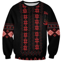 Red Ukraine Folk Patterns Sweatshirt - Wonder Print Shop