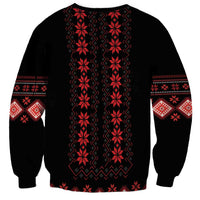 Red Ukraine Folk Patterns Sweatshirt - Wonder Print Shop