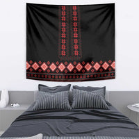 Red Ukraine Folk Patterns Tapestry - Wonder Print Shop