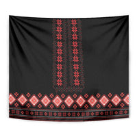 Red Ukraine Folk Patterns Tapestry - Wonder Print Shop