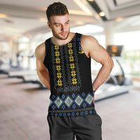 Yellow Ukraine Folk Patterns Men Tank Top - Wonder Print Shop