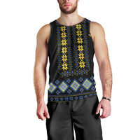 Yellow Ukraine Folk Patterns Men Tank Top - Wonder Print Shop