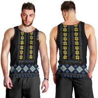 Yellow Ukraine Folk Patterns Men Tank Top - Wonder Print Shop