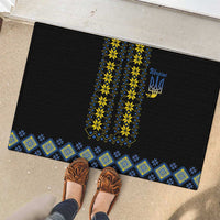 Yellow Ukraine Folk Patterns Rubber Doormat - Wonder Print Shop