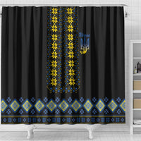 Yellow Ukraine Folk Patterns Shower Curtain
