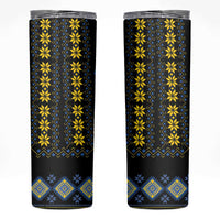 Yellow Ukraine Folk Pattern Skinny Tumbler - Wonder Print Shop