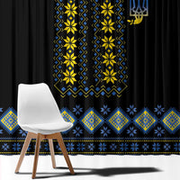 Yellow Ukraine Folk Patterns Window Curtain - Wonder Print Shop