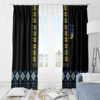 Yellow Ukraine Folk Patterns Window Curtain - Wonder Print Shop