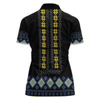 Yellow Ukraine Folk Patterns Women Polo Shirt - Wonder Print Shop