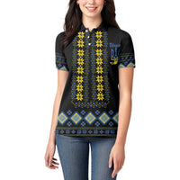 Yellow Ukraine Folk Patterns Women Polo Shirt - Wonder Print Shop