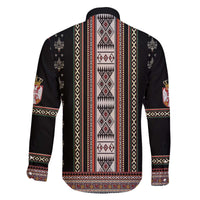 Serbia Folk Pattern Family Matching Off The Shoulder Long Sleeve Dress and Hawaiian Shirt God of Justice - Wonder Print Shop