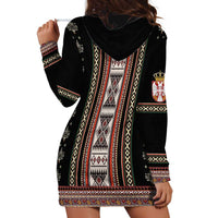 Serbia Folk Pattern Hoodie Dress God of Justice - Wonder Print Shop