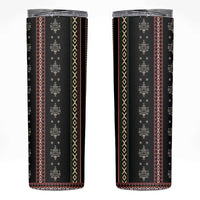 Serbia Folk Pattern Skinny Tumbler God of Justice - Wonder Print Shop