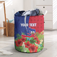 Personalized Afro-Haitians Tropical Laundry Basket Fleur-De-Lis Veves Motif - Wonder Print Shop