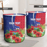 Personalized Afro-Haitians Tropical Laundry Basket Fleur-De-Lis Veves Motif - Wonder Print Shop