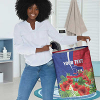 Personalized Afro-Haitians Tropical Laundry Basket Fleur-De-Lis Veves Motif - Wonder Print Shop