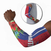 Personalized Afro-Haitians Tropical Arm Sleeves Fleur-De-Lis Veves Motif - Wonder Print Shop