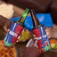 Personalized Afro-Haitians Tropical 4 in 1 Can Cooler Tumbler Fleur-De-Lis Veves Motif - Wonder Print Shop