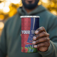 Personalized Afro-Haitians Tropical 4 in 1 Can Cooler Tumbler Fleur-De-Lis Veves Motif - Wonder Print Shop