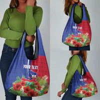 Personalized Afro-Haitians Tropical Grocery Bag Fleur-De-Lis Veves Motif - Wonder Print Shop