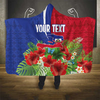 Personalized Afro-Haitians Tropical Hooded Blanket Fleur-De-Lis Veves Motif - Wonder Print Shop