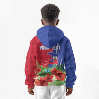 Personalized Afro-Haitians Tropical Kid Hoodie Fleur-De-Lis Veves Motif - Wonder Print Shop