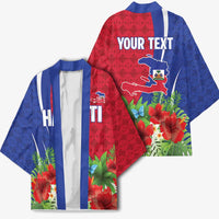 Personalized Afro-Haitians Tropical Kimono Fleur-De-Lis Veves Motif - Wonder Print Shop