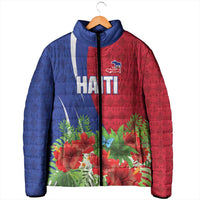 Personalized Afro-Haitians Tropical Padded Jacket Fleur-De-Lis Veves Motif - Wonder Print Shop