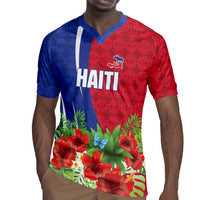 Personalized Afro-Haitians Tropical Rugby Jersey Fleur-De-Lis Veves Motif LT18