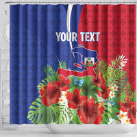 Personalized Afro-Haitians Tropical Shower Curtain Fleur-De-Lis Veves Motif - Wonder Print Shop