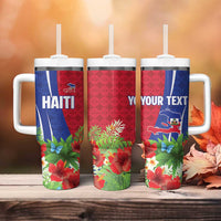 Personalized Afro-Haitians Tropical Tumbler With Handle Fleur-De-Lis Veves Motif - Wonder Print Shop