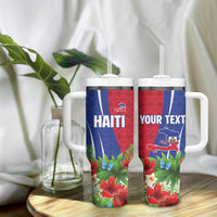 Personalized Afro-Haitians Tropical Tumbler With Handle Fleur-De-Lis Veves Motif - Wonder Print Shop