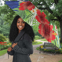 Personalized Afro-Haitians Tropical Umbrella Fleur-De-Lis Veves Motif - Wonder Print Shop